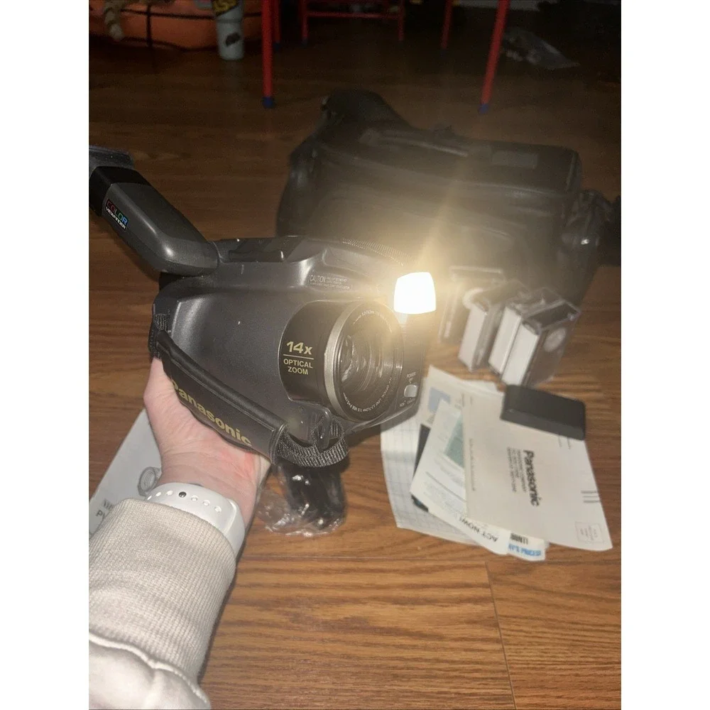 Panasonic Palmcorde PV-A207 Accessories Charger 2 Batteries, Carrier & Booklet